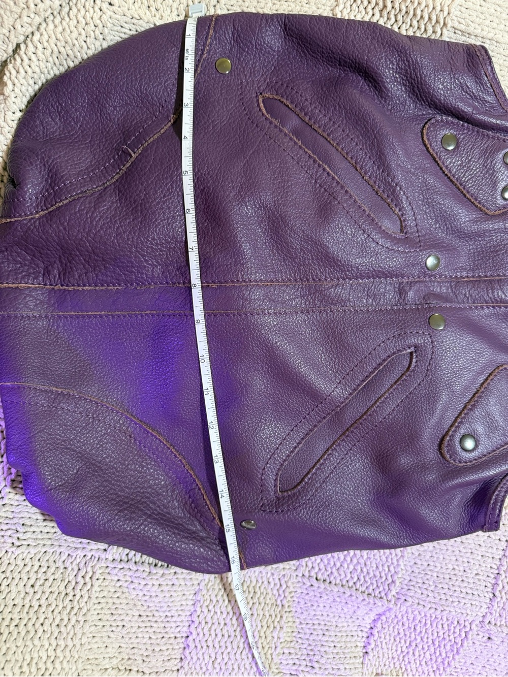 Joe’s Purple Leather Tote Bag - Picture 4 of 10
